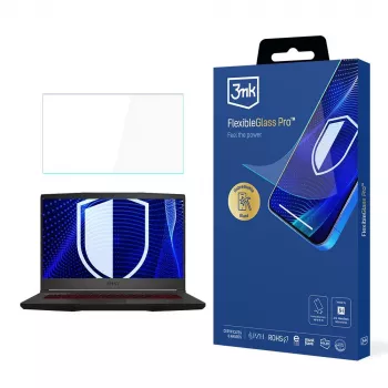 3MK PROTECTION Película de proteção de ecrã de vidro híbrido (FlexibleGlass Pro) para MSI Bravo 15 15,6