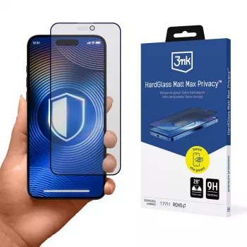 Película de proteção de ecrã 3MK HardGlass Matt Max Privacy para Apple iPhone 15/16