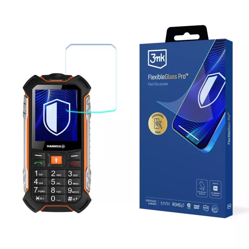 MyPhone Hammer Boost - Protetor de ecrã de vidro híbrido 3mk FlexibleGlass Pro