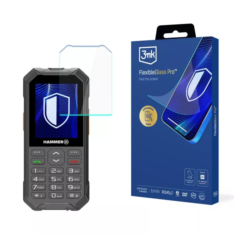 myPhone Hammer 6 - Protetor de ecrã de vidro híbrido 3mk FlexibleGlass Pro