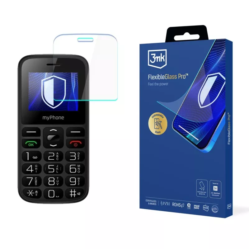 MyPhone Halo A - Protetor de ecrã de vidro híbrido 3mk FlexibleGlass Pro (Transparente)