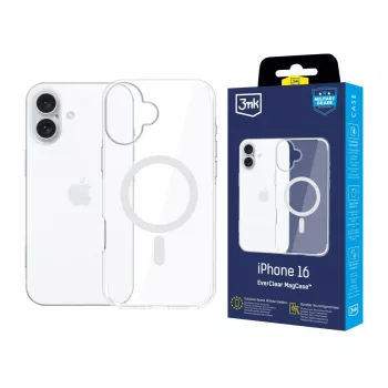 3MK EverClear MagCase Capa traseira para Apple iPhone 16 - Cristalino