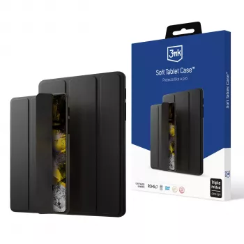 3MK Soft Tablet Case para Samsung Galaxy Tab S10 FE+ - até 15 polegadas, Preto
