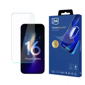 Protetor de ecrã de vidro híbrido 3MK FlexibleGlass Pro para Apple iPhone 16 Pro
