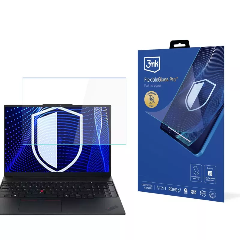 3MK PROTECTION película de proteção de ecrã de vidro híbrido FlexibleGlass Pro para Lenovo ThinkPad E14 Gen 5/6/7 (14 polegadas)