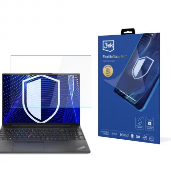 3MK PROTECTION película de proteção de ecrã FlexibleGlass Pro para Lenovo ThinkPad E16 Gen 1/2/3 (16 polegadas, 16:10, vidro híbrido, dureza 7H, 0,3 mm, anti-dedadas, sem bolhas)