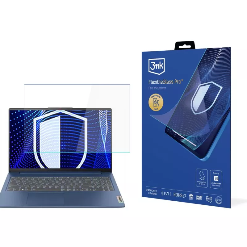 3MK PROTECTION proteção de ecrã FlexibleGlass Pro para Lenovo IdeaPad Slim 5 (5i) 14IAH10 - 14 polegadas, vidro híbrido, dureza 7H, anti-dedadas