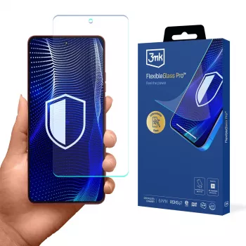 Película de proteção de ecrã 3mk FlexibleGlass Pro para Motorola Moto G86 / G86 Power - vidro híbrido, dureza 7H, 0,3 mm, cristalino