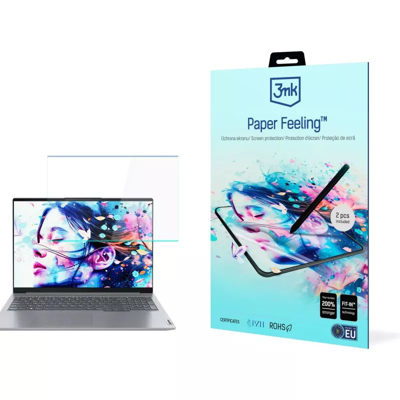 Película de proteção de ecrã 3MK PROTECTION Paper Feeling para Lenovo ThinkBook 16p Gen 6 (até 17 polegadas)