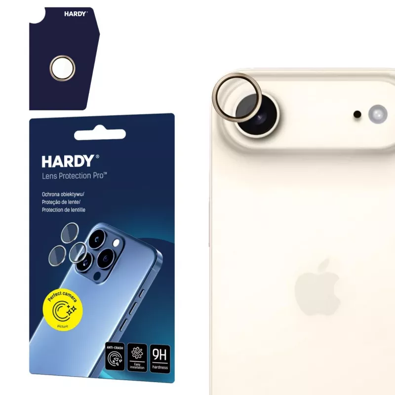 3MK Apple iPhone Air - HARDY Lens Protection Pro titânio dourado