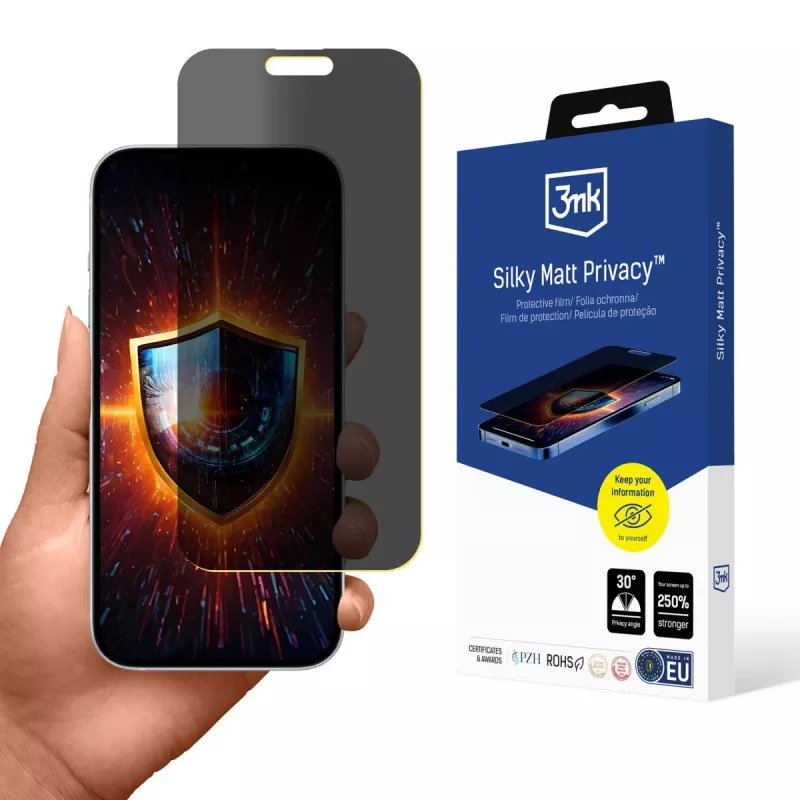 3MK Silky Matt protetor de ecrã de privacidade para Apple iPhone 17 Air