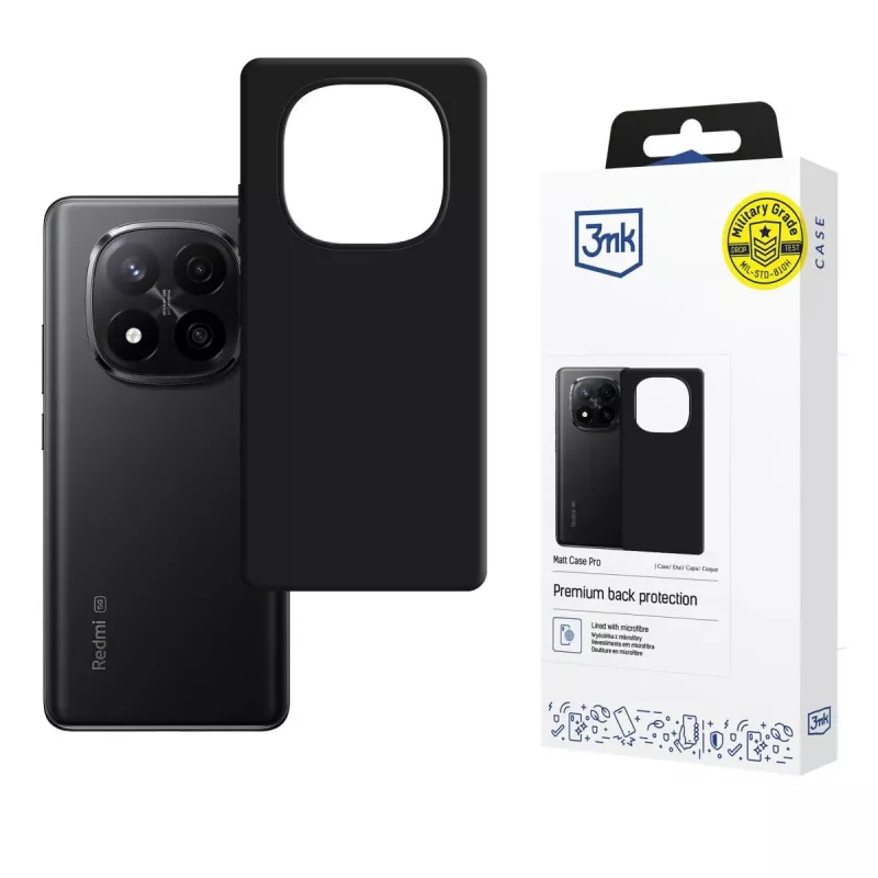 3MK Matt Case Pro para Xiaomi Redmi Note 15 Pro+ 5G - preto