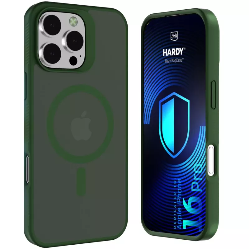 3MK PROTECTION Apple iPhone 16 Pro - Capa 3mk Hardy Hazy MagCase verde