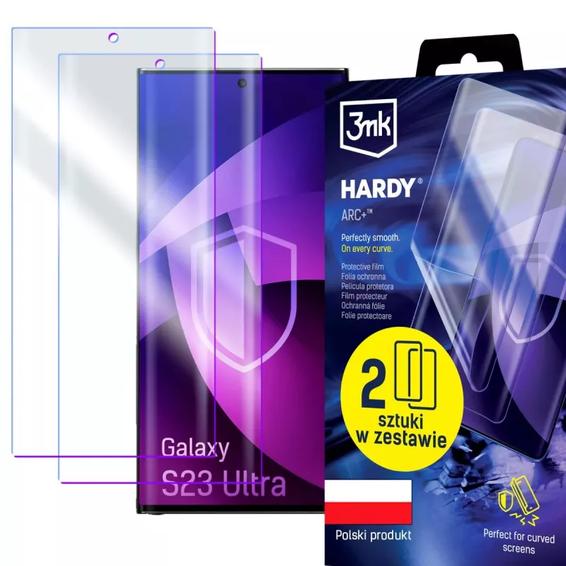 Película protetora de ecrã 3MK PROTECTION Samsung Galaxy S23 Ultra - 3mk Hardy ARC+ (pack de 2)