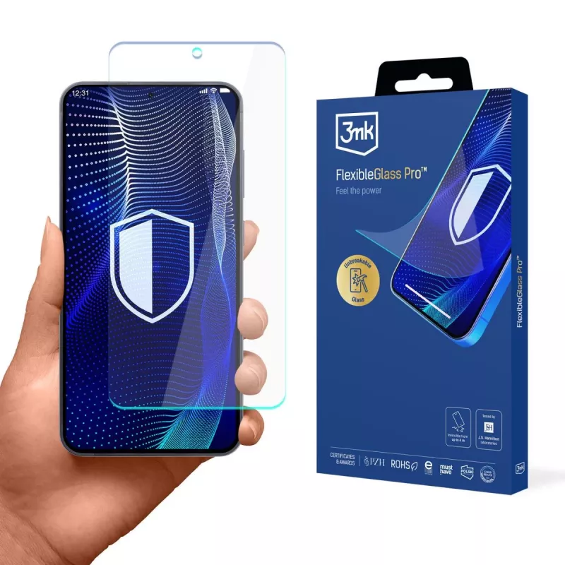 Película protetora de ecrã de vidro híbrido 3MK FlexibleGlass Pro para Samsung Galaxy S26