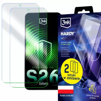 Película protetora de ecrã 3MK PROTECTION Samsung Galaxy S26 - 3mk Hardy ARC+ (pack de 2)