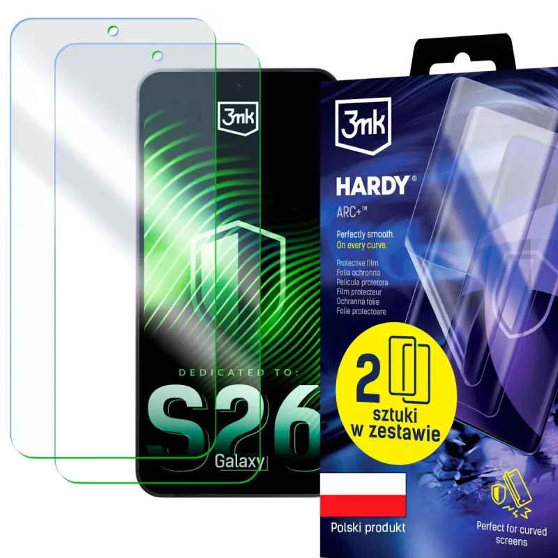 Película protetora de ecrã 3MK PROTECTION Samsung Galaxy S26 - 3mk Hardy ARC+ (pack de 2)