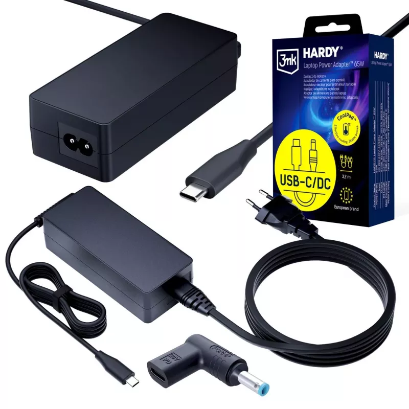 Fonte de alimentação para portátil 3MK PROTECTION 3mk HARDY 65W para HP 20V USB-C/DC 4,5 x 3,0