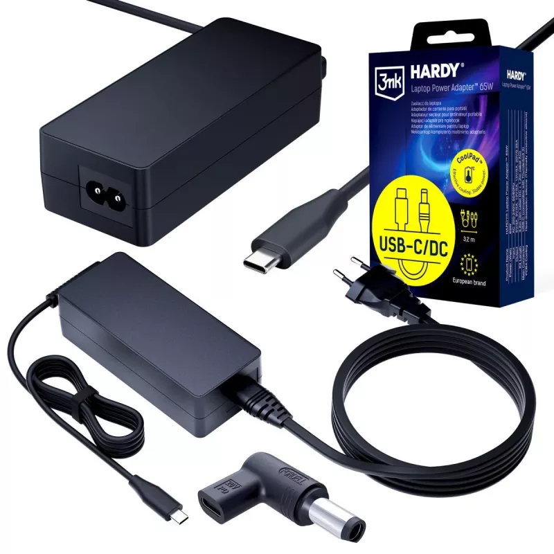 3MK PROTECTION 3mk HARDY Fonte de alimentação para portátil 65W para Dell 20V USB-C/DC 7,4 x 5,0