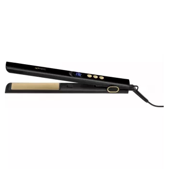 Alisador de cabelo MPM MPR-25 com placas de cerâmica turmalina, temperatura ajustável 120-200°C, preto/prateado
