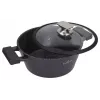 Conjunto de 6 panelas Zwieger Black Stone, 3 panelas com tampas, alumínio forjado, adequado para indução, preto