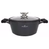 Conjunto de 6 panelas Zwieger Black Stone, 3 panelas com tampas, alumínio forjado, adequado para indução, preto
