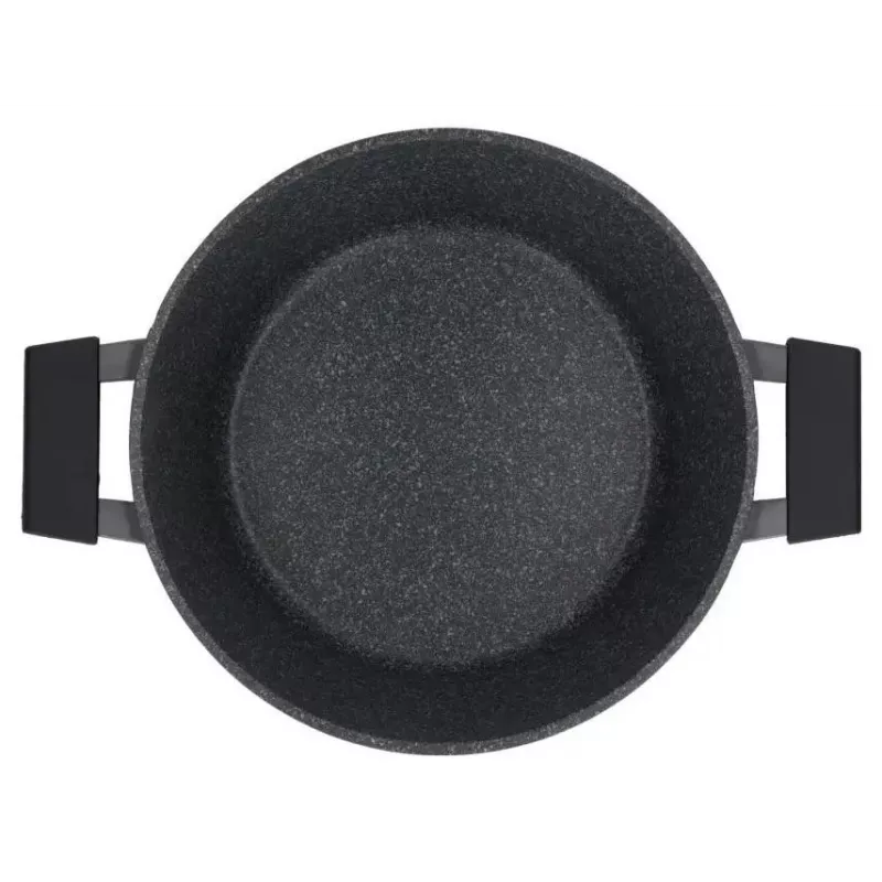 Conjunto de 6 panelas Zwieger Black Stone, 3 panelas com tampas, alumínio forjado, adequado para indução, preto