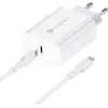 FORCELL F-ENERGY TFK-TC-20WPD carregador USB-C com cabo USB-C para Lightning, 20W PD QC4.0, 3A, branco
