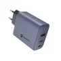 FORCELL F-ENERGY GaN VT-42B carregador de parede 2x USB-C + USB-A PD QC4.0 4A 65W cinzento