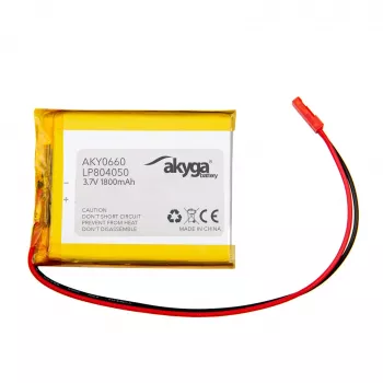 Bateria Li-Po Akyga AKY0660 LP804050 3,7 V 1800 mAh, PCM, JST 2,54 2 pinos, 150 mm
