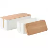 MOZOS KBO-LW-WOOD Caixa de gestão de cabos em bambu para réguas de tomadas, Madeira natural