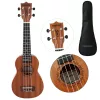 Conjunto de ukulele soprano MOZOS GECKO – madeira natural, 12 trastos, cordas de nylon, incl. gigbag, afinador, palhetas, alça, cordas de substituição, pano de limpeza