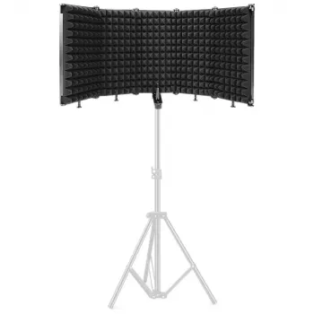 Escudo de isolamento acústico para microfone Mozos MSHIELD-CABIN-ECO, 5 painéis, preto