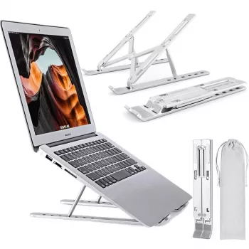 Suporte ergonómico de alumínio para portátil MOZOS N3 SV para portáteis de 10-17,3 polegadas, prateado
