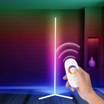 Candeeiro de chão de canto LED MOZOS LC-RGB branco