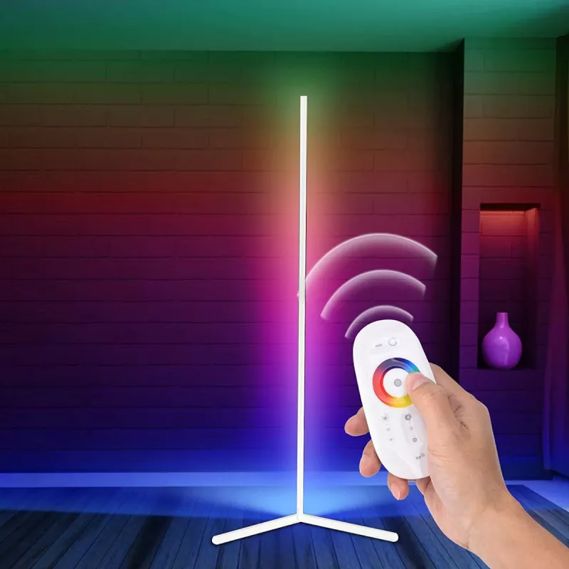 Candeeiro de chão de canto LED MOZOS LC-RGB branco