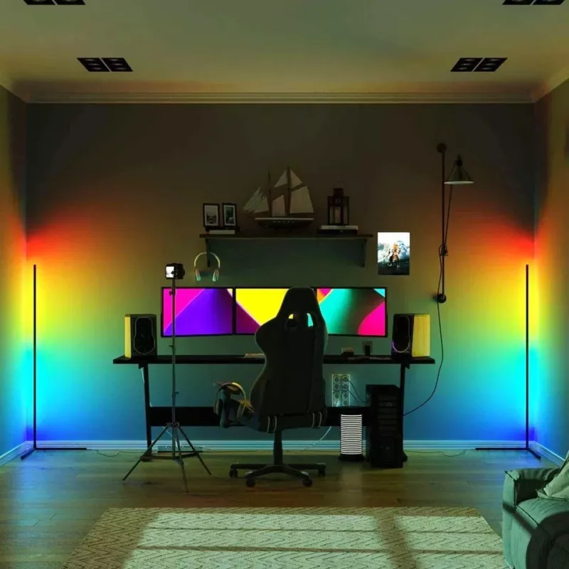 Candeeiro de chão de canto LED MOZOS LC-RGB branco