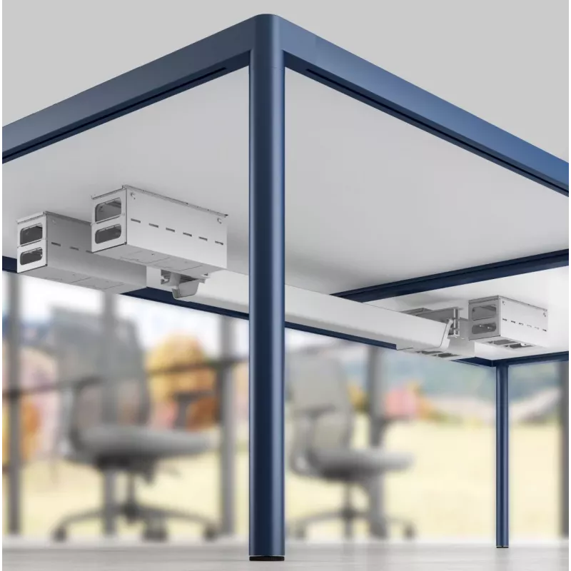 Calha de gestão de cabos para baixo da secretária MOZOS CT550WH 550 mm branca