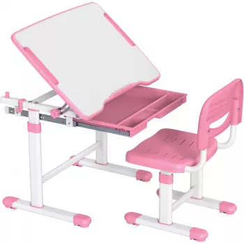Conjunto de secretária e cadeira ajustável MOZOS DC-SET rosa