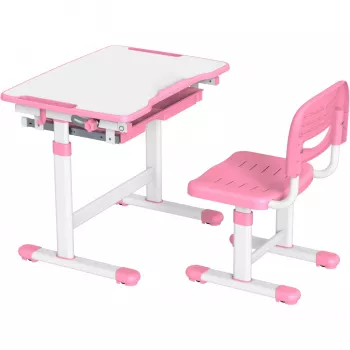 Conjunto de secretária e cadeira ajustável MOZOS DC-SET rosa