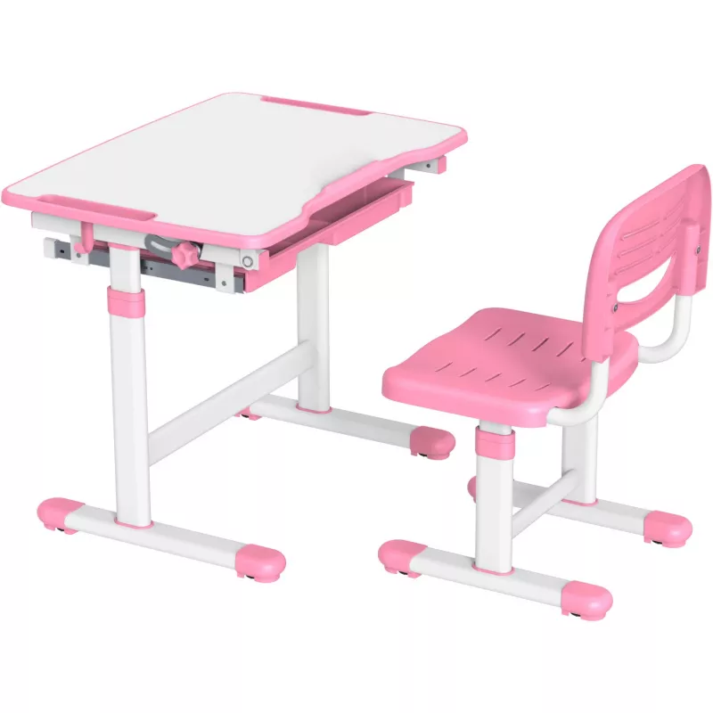 Conjunto de secretária e cadeira ajustável MOZOS DC-SET rosa