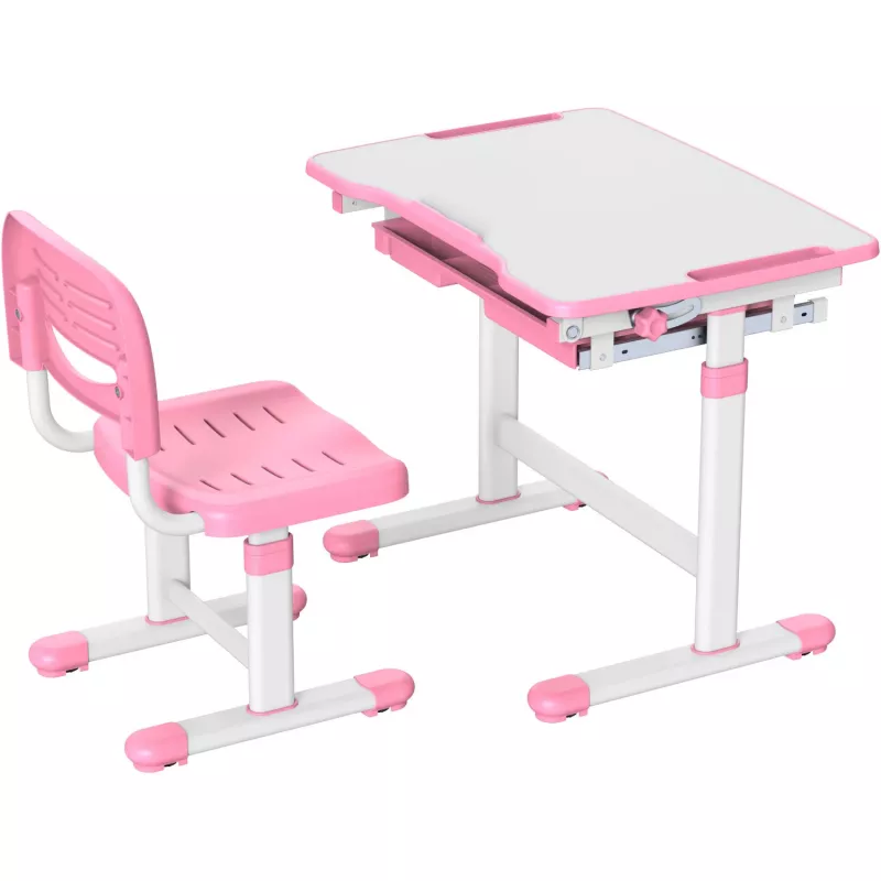 Conjunto de secretária e cadeira ajustável MOZOS DC-SET rosa