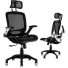 Cadeira de escritório ergonómica premium MOZOS ERGO-C com encosto em malha, preta