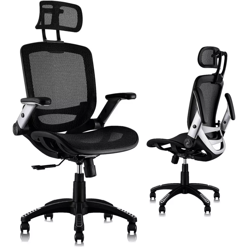 Cadeira de escritório ergonómica premium MOZOS ERGO-C com encosto em malha, preta