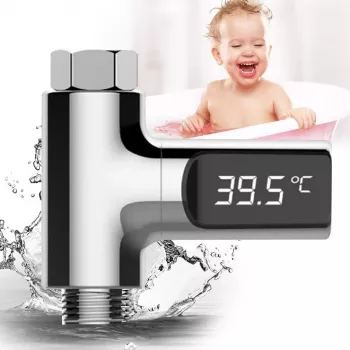 Termómetro de duche digital LED MOZOS, alimentado por água
