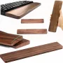 Apoio de pulso em madeira MOZOS KTW2 para teclados full-size, nogueira natural, 44 x 8 x 1,6 cm