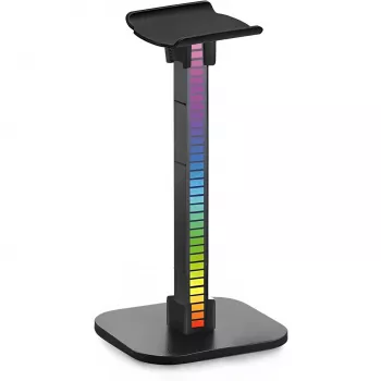 MOZOS D11 suporte para auscultadores RGB LED com hub USB e ligação áudio