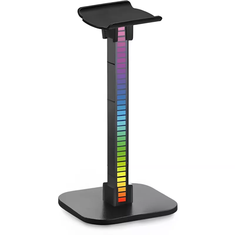 MOZOS D11 suporte para auscultadores RGB LED com hub USB e ligação áudio