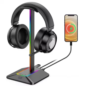 MOZOS D12 suporte para auscultadores RGB LED para auscultadores over-ear