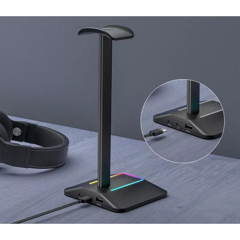 MOZOS D12 suporte para auscultadores RGB LED para auscultadores over-ear